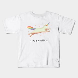 Stay pawsitive with Unicorn Cat Gift for cat lovers Kids T-Shirt